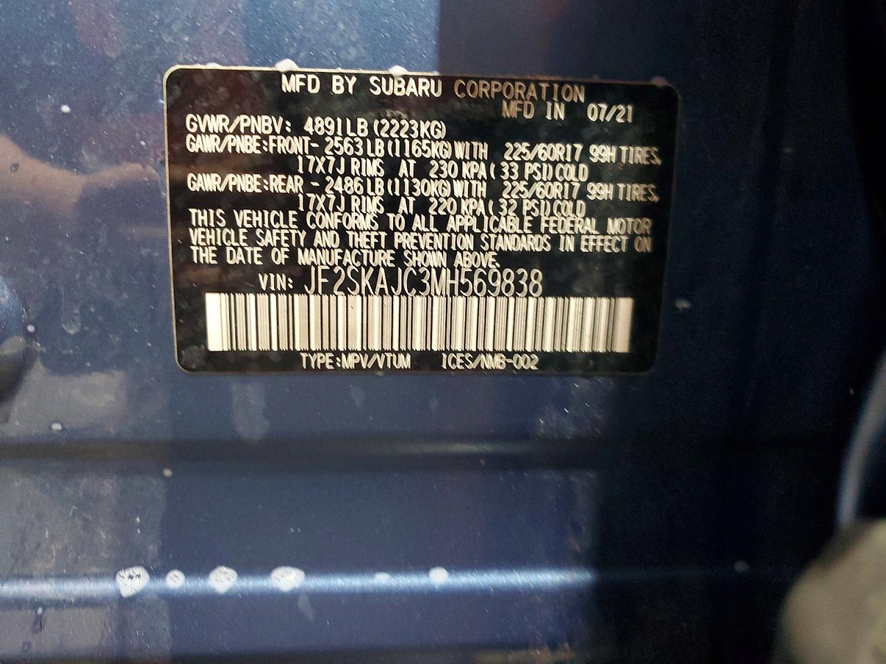 2021 SUBARU FORESTER PREMIUM photo 27
