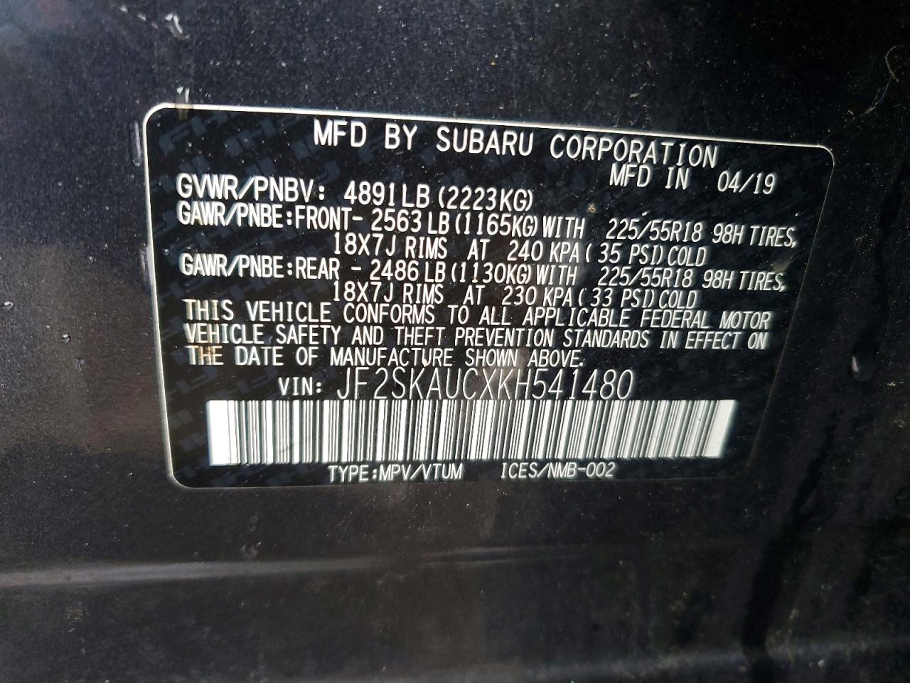 2019 SUBARU FORESTER LIMITED photo 25