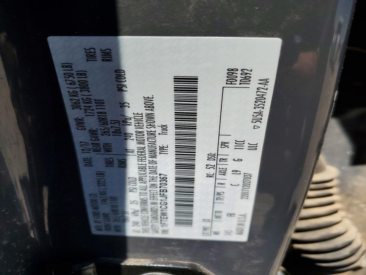 2018 FORD F150 SUPERCREW photo 34