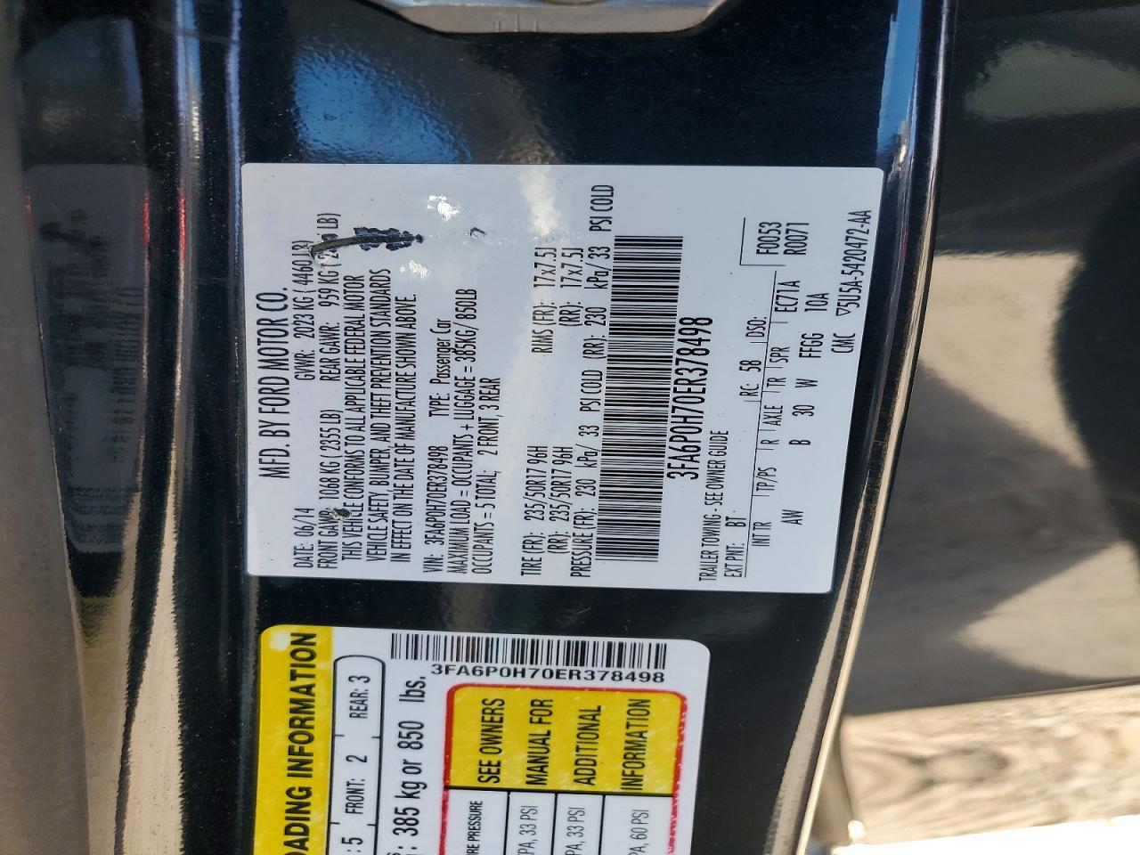 2014 FORD FUSION SE photo 12