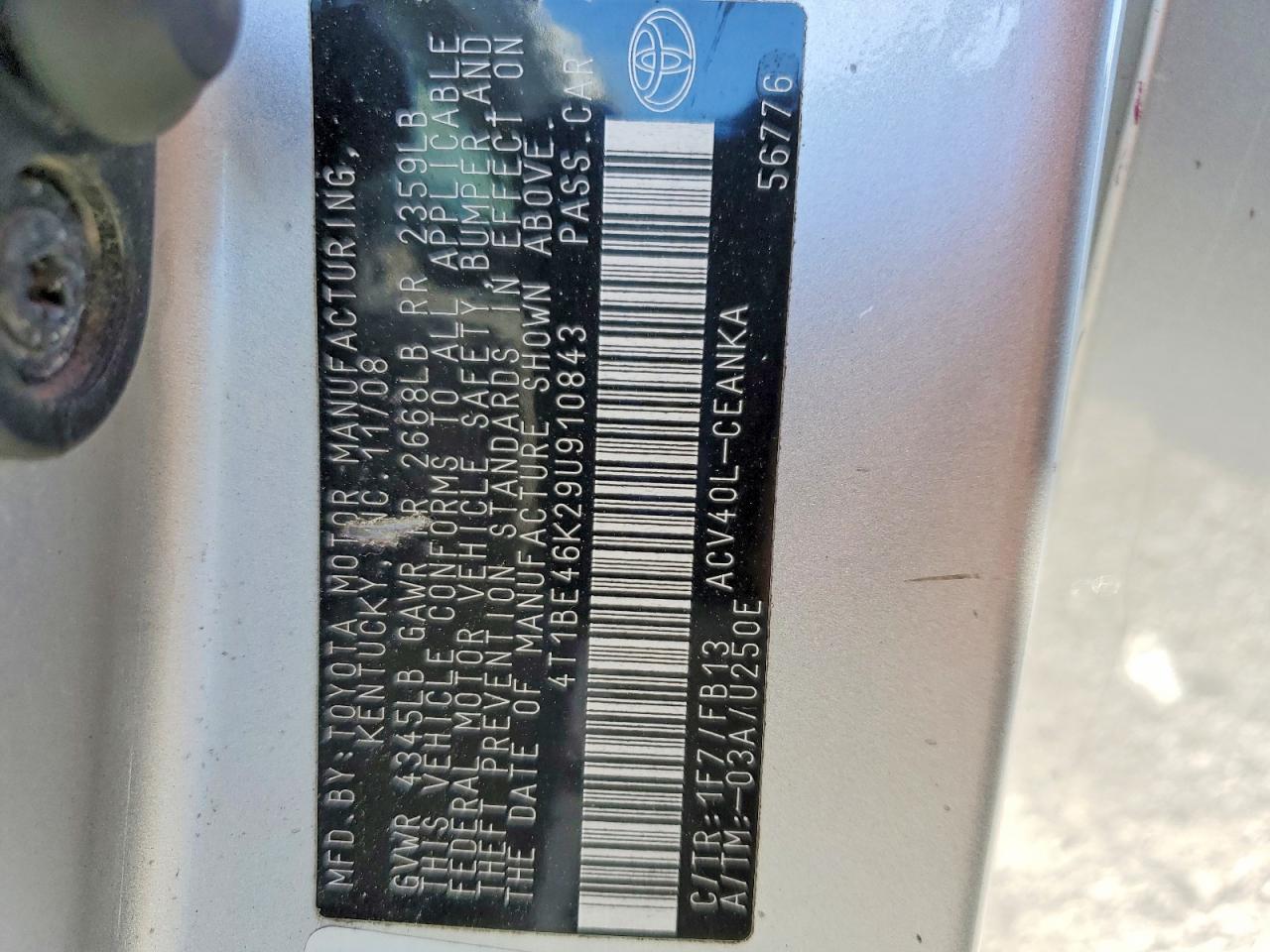 2009 TOYOTA CAMRY LE photo 25