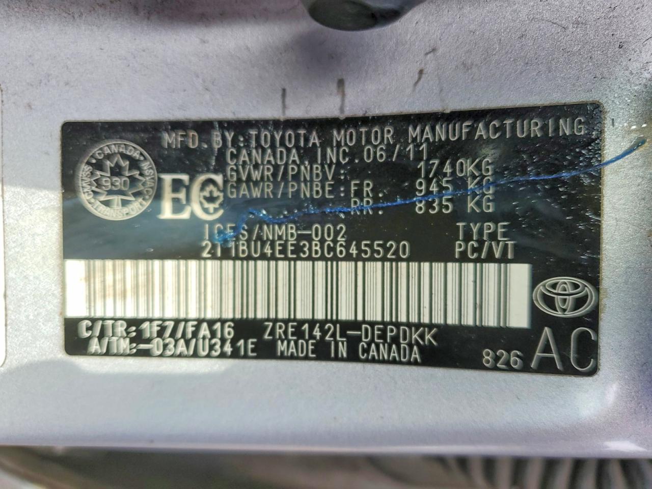 2011 TOYOTA COROLLA BASE photo 34