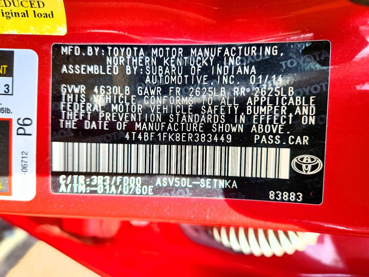 2014 TOYOTA CAMRY LE photo 13