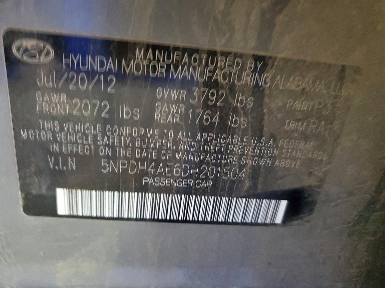2013 HYUNDAI ELANTRA GLS photo 34