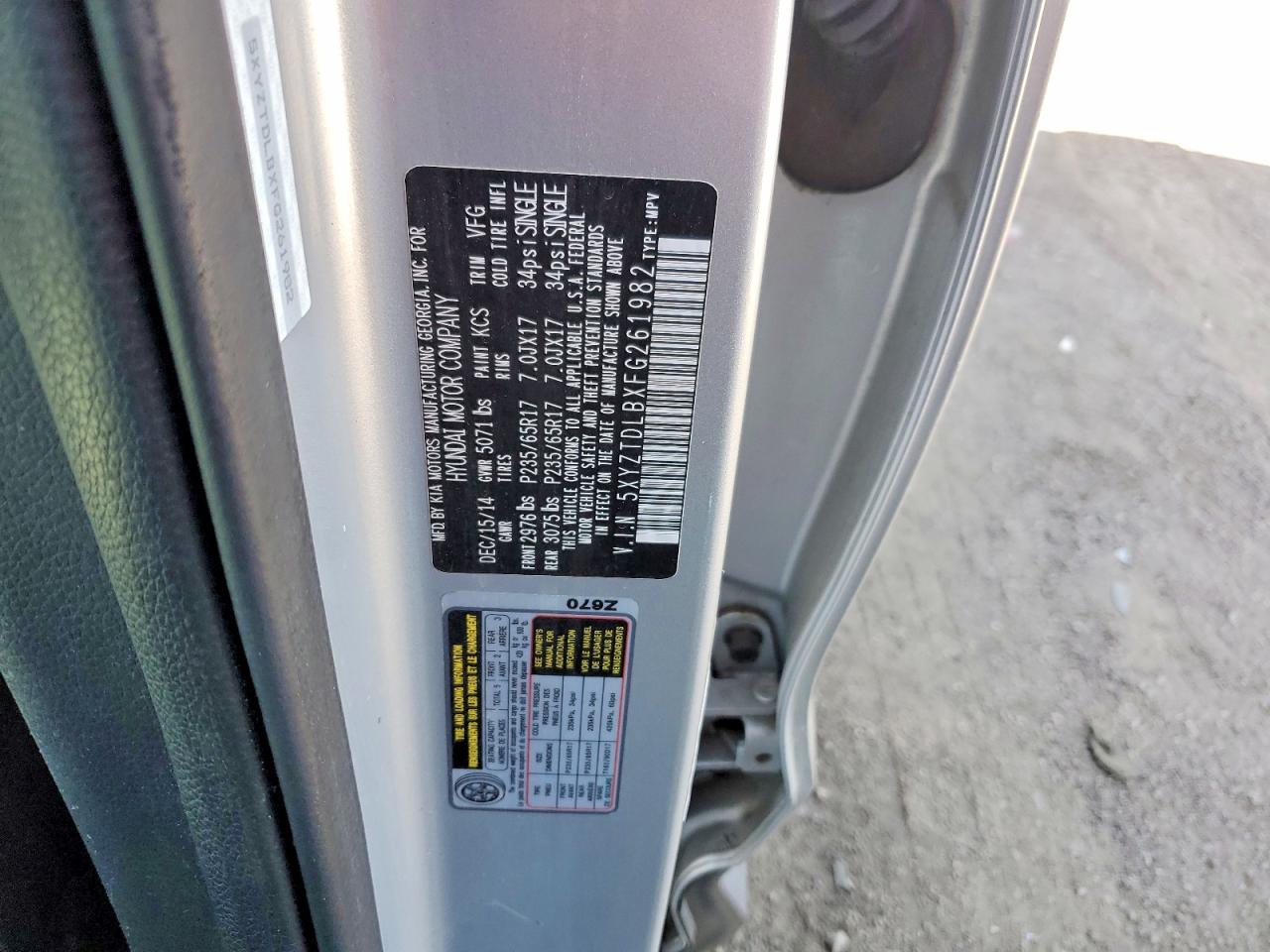 2015 HYUNDAI SANTA FE SPORT 2.4L photo 34