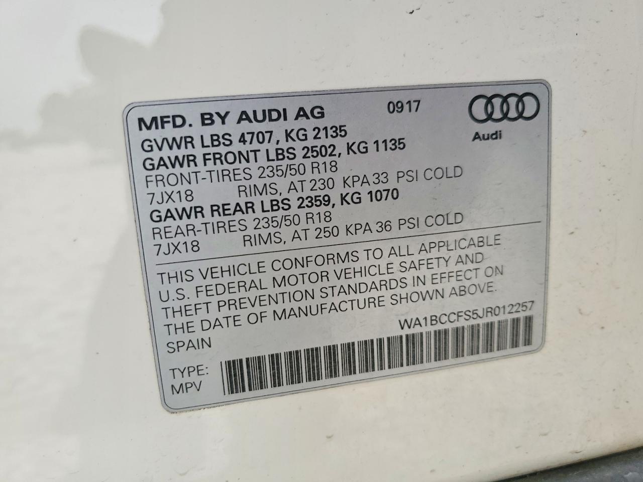 2018 AUDI Q3 PREMIUM photo 34