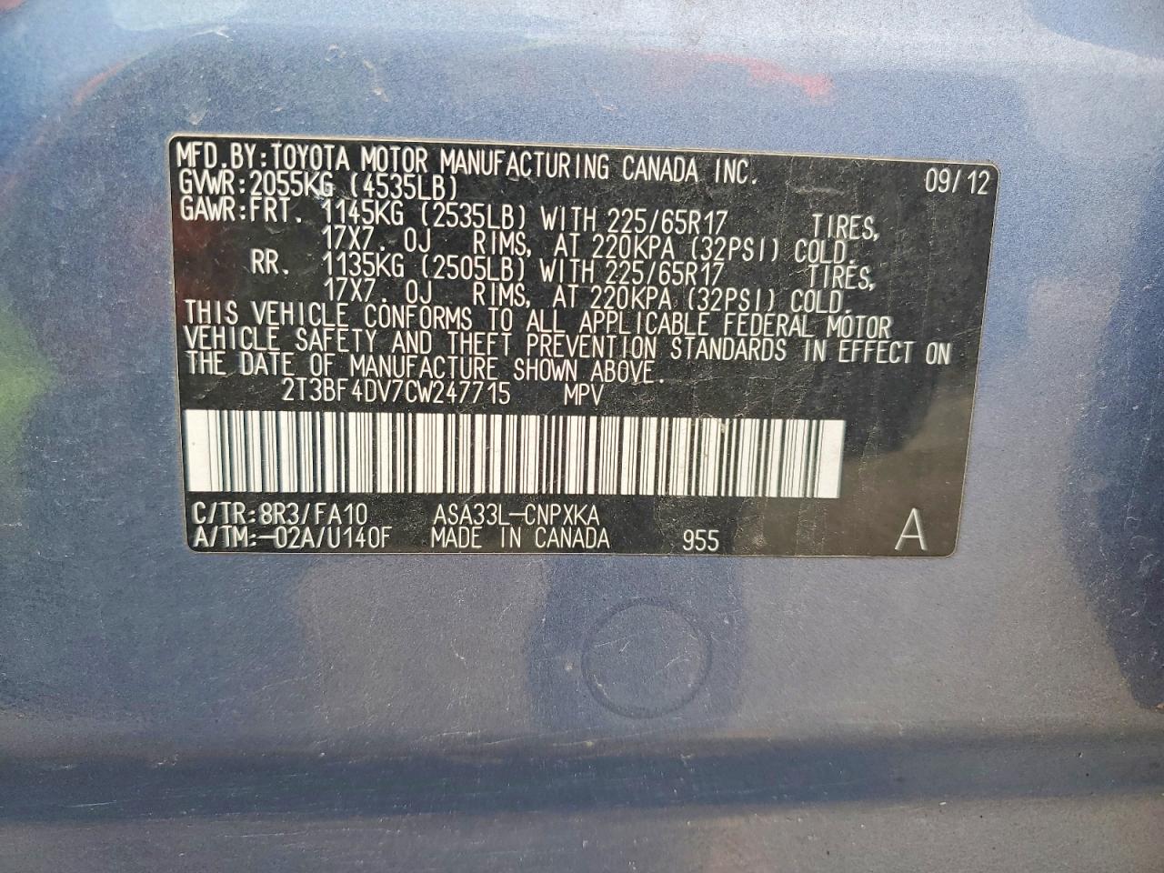 2012 TOYOTA RAV4 BASE photo 34