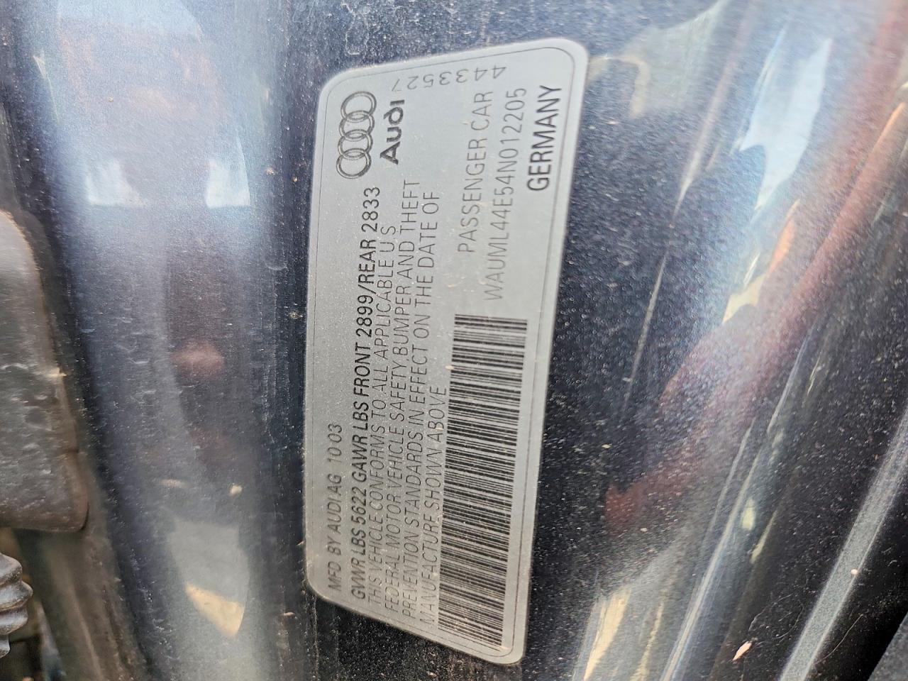 2004 AUDI A8 L QUATTRO photo 34
