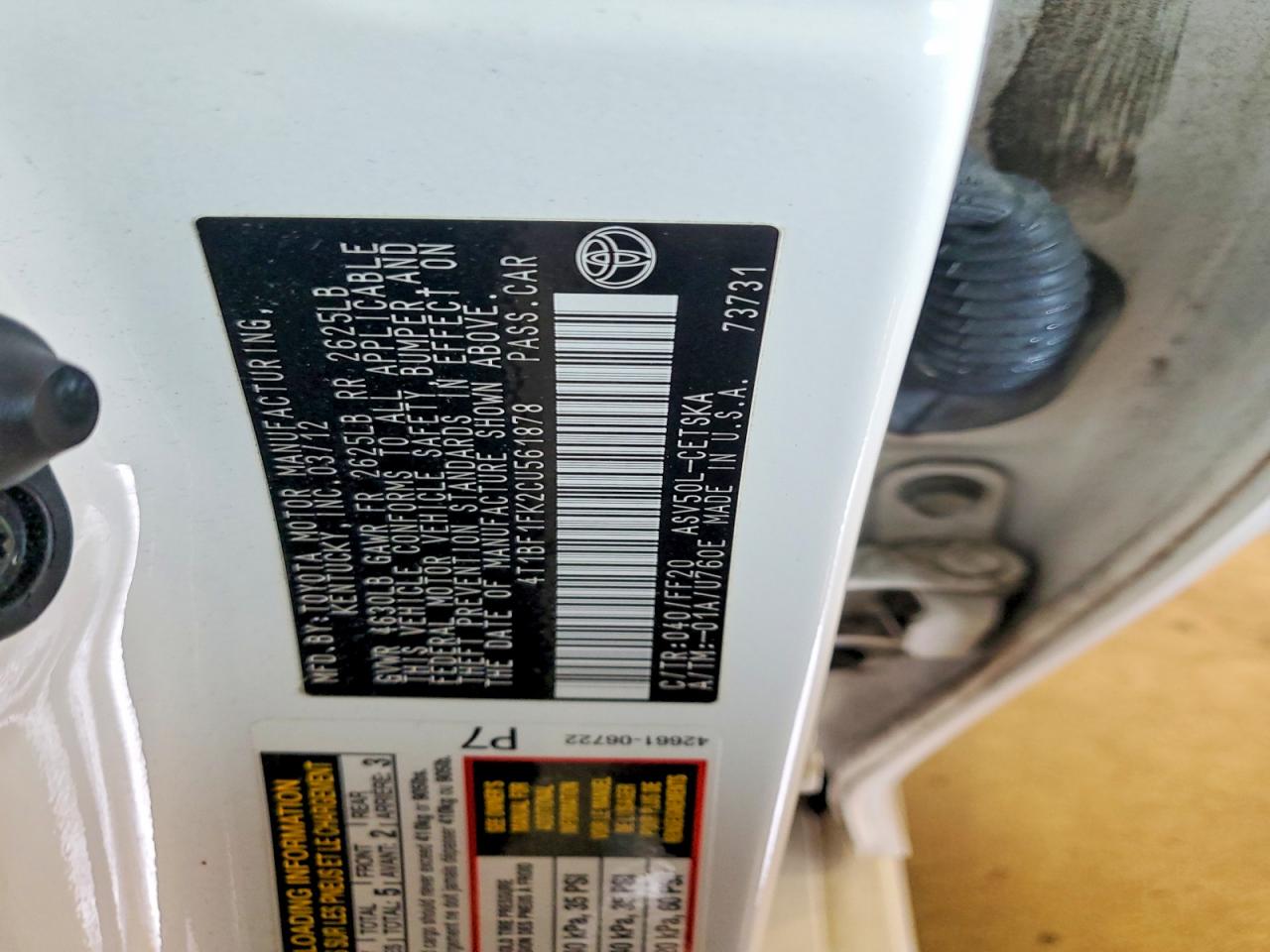2012 TOYOTA CAMRY SE photo 12