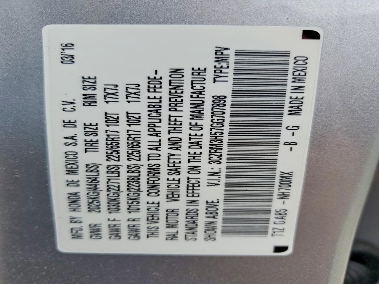 2016 HONDA CR-V EX photo 37