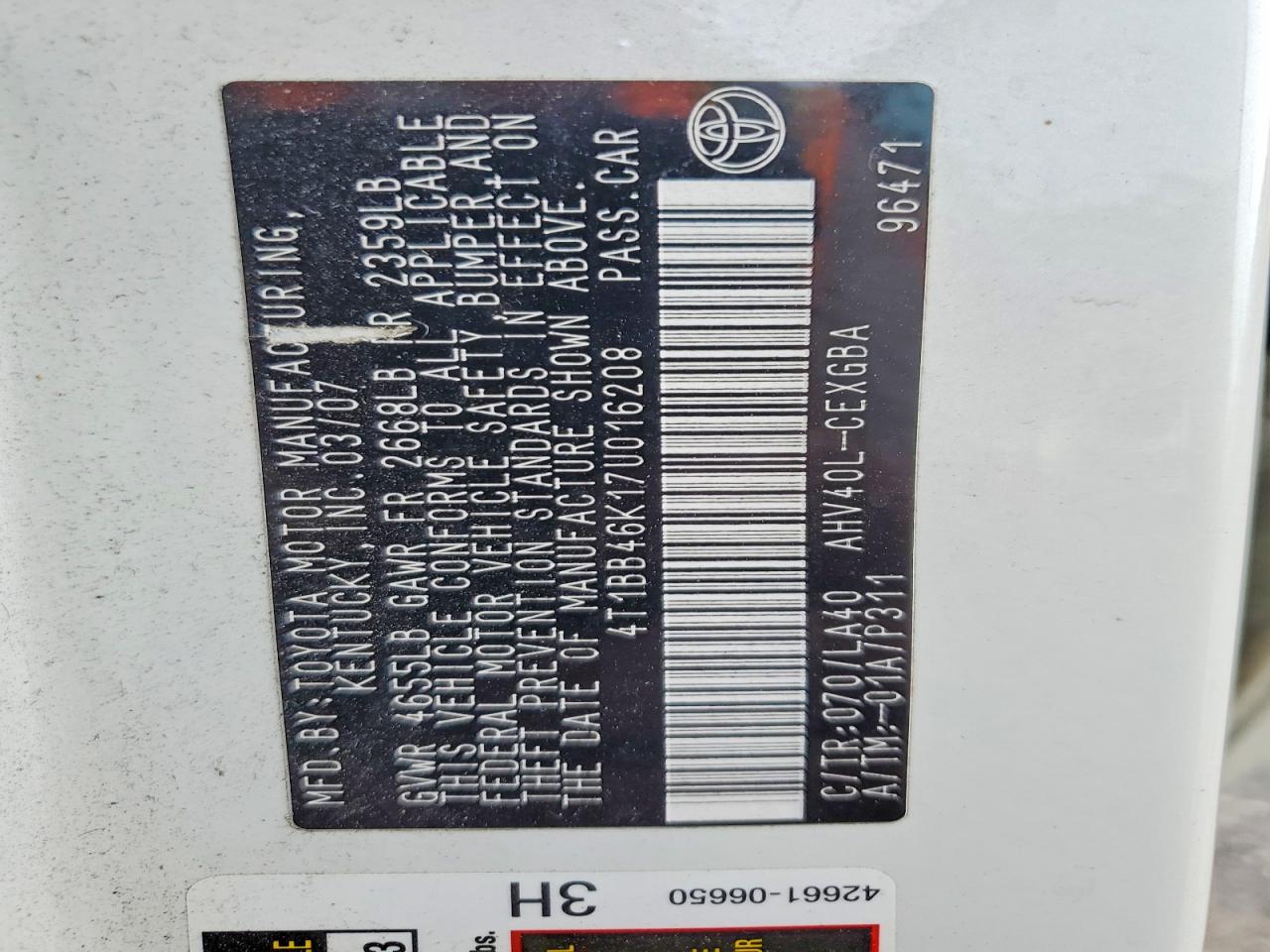 2007 TOYOTA CAMRY HYBRID photo 23