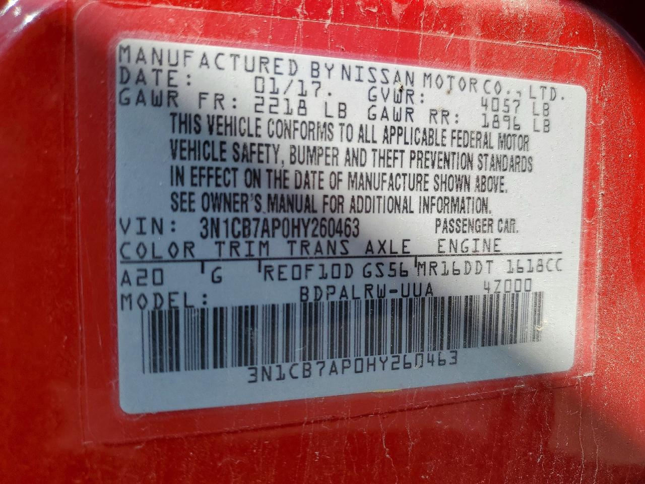 2017 NISSAN SENTRA SR TURBO photo 23