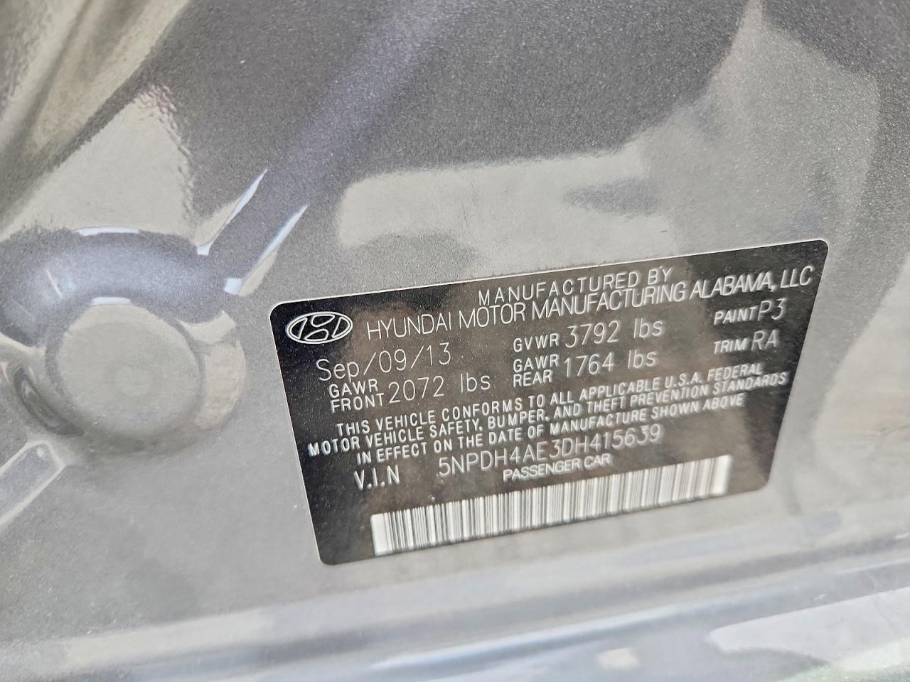 2013 HYUNDAI ELANTRA LIMITED photo 25