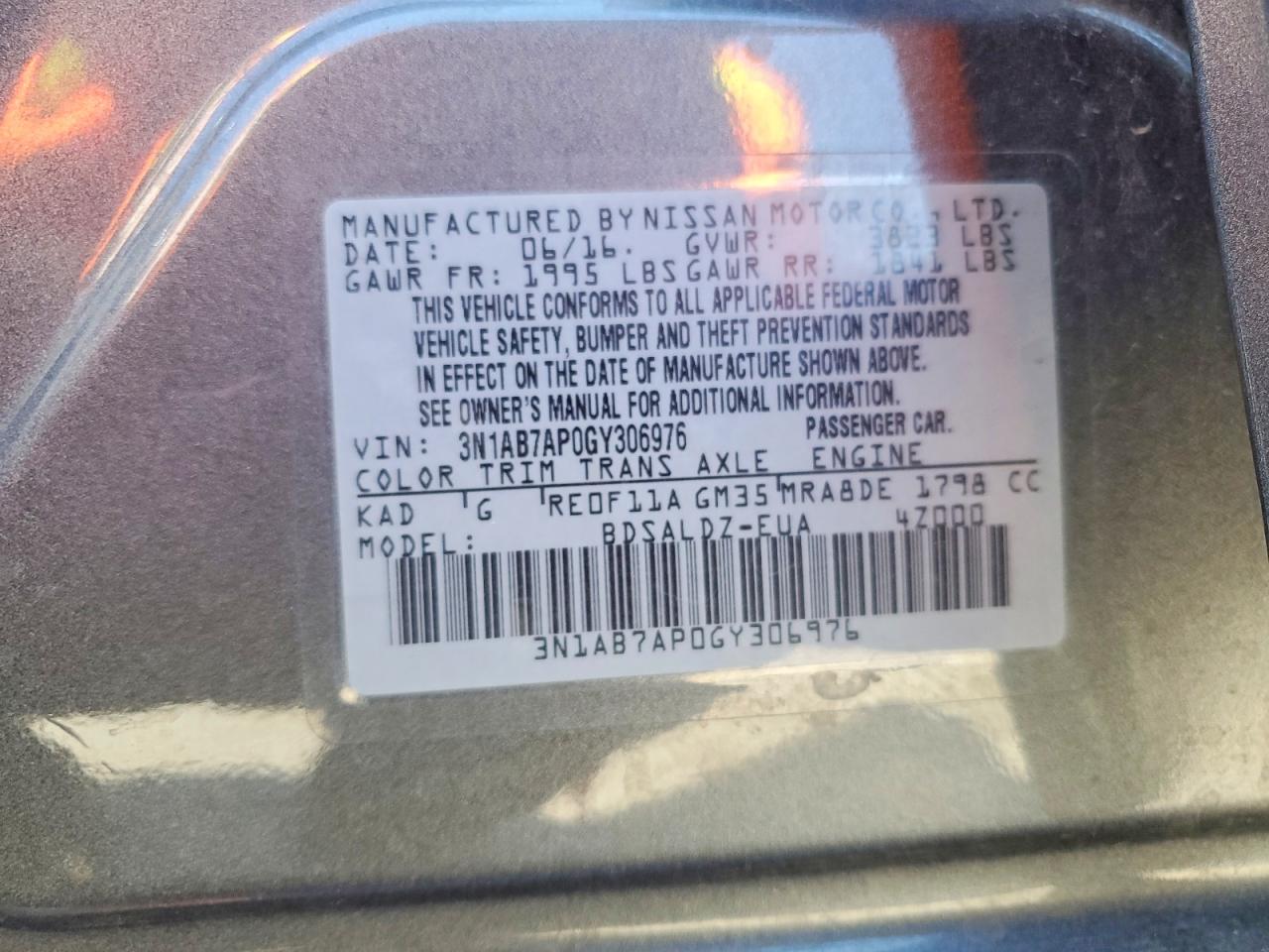 2016 NISSAN SENTRA SV photo 23