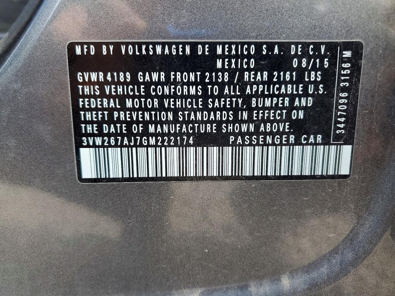 2016 VOLKSWAGEN JETTA S photo 34