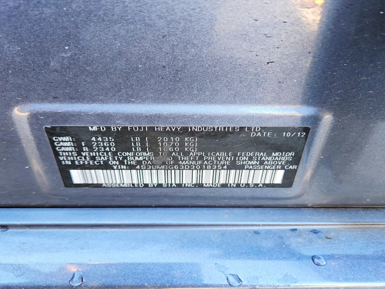 2013 SUBARU LEGACY 2.5I PREMIUM photo 12