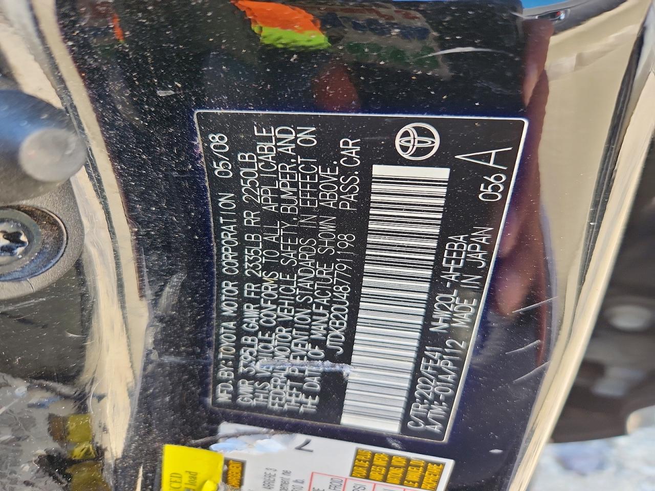 2008 TOYOTA PRIUS BASE photo 12
