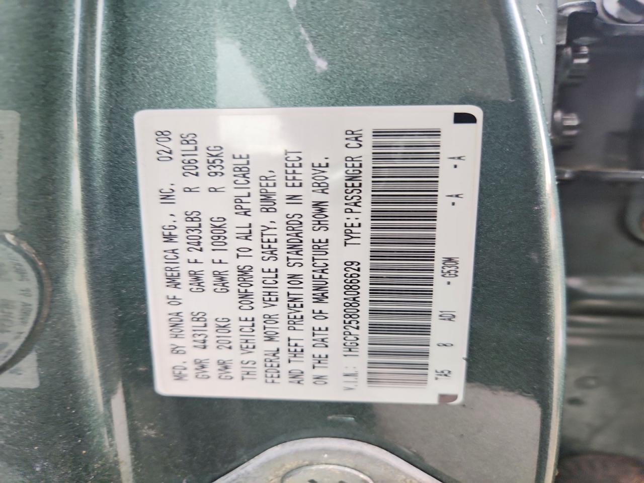 2008 HONDA ACCORD EXL photo 25