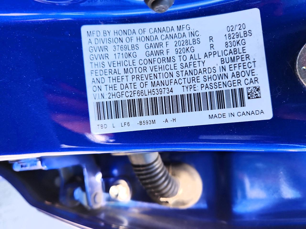 2020 HONDA CIVIC LX photo 23