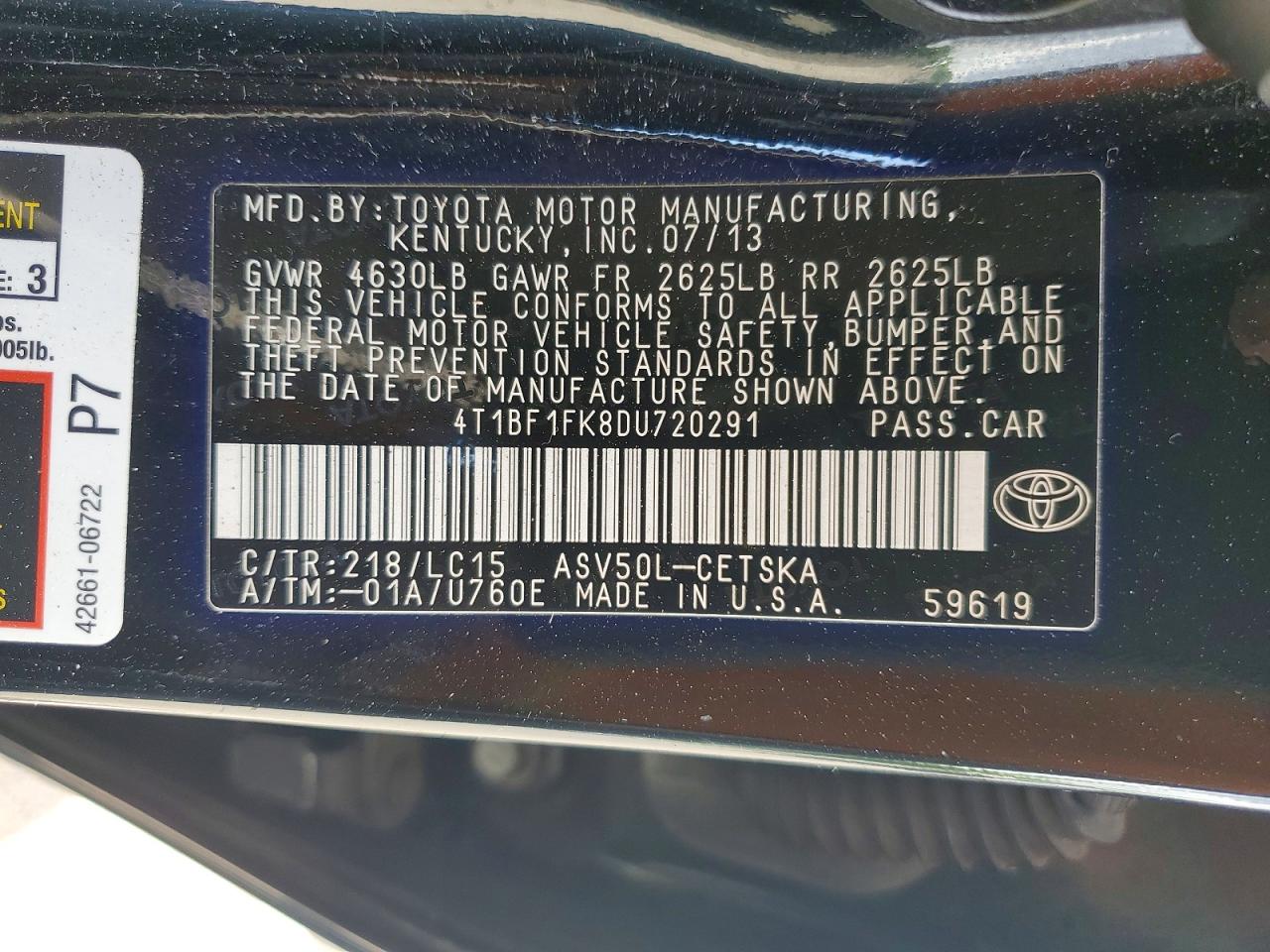 2013 TOYOTA CAMRY SE photo 25
