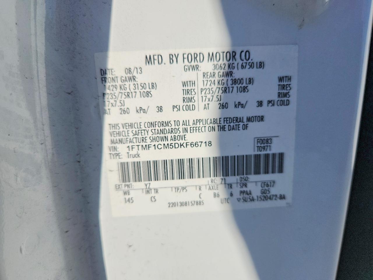2013 FORD F150 photo 12
