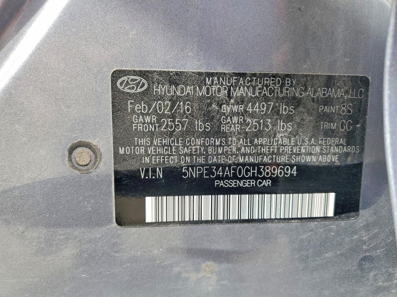 2016 HYUNDAI SONATA LIMITED photo 12