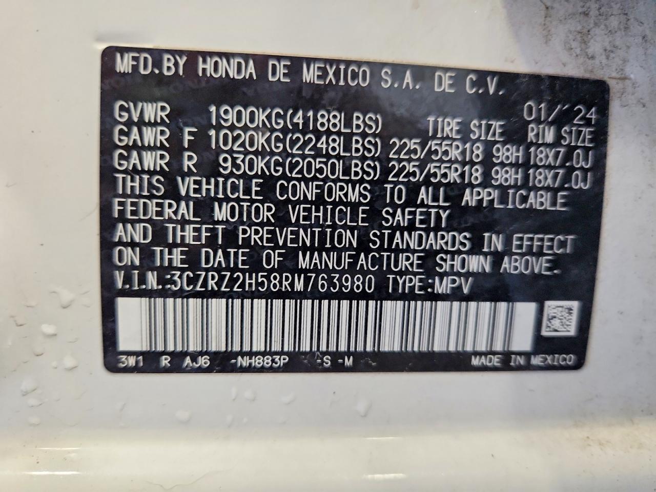 2024 HONDA HR-V SPORT photo 27
