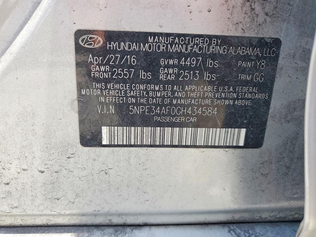 2016 HYUNDAI SONATA SPORT photo 34