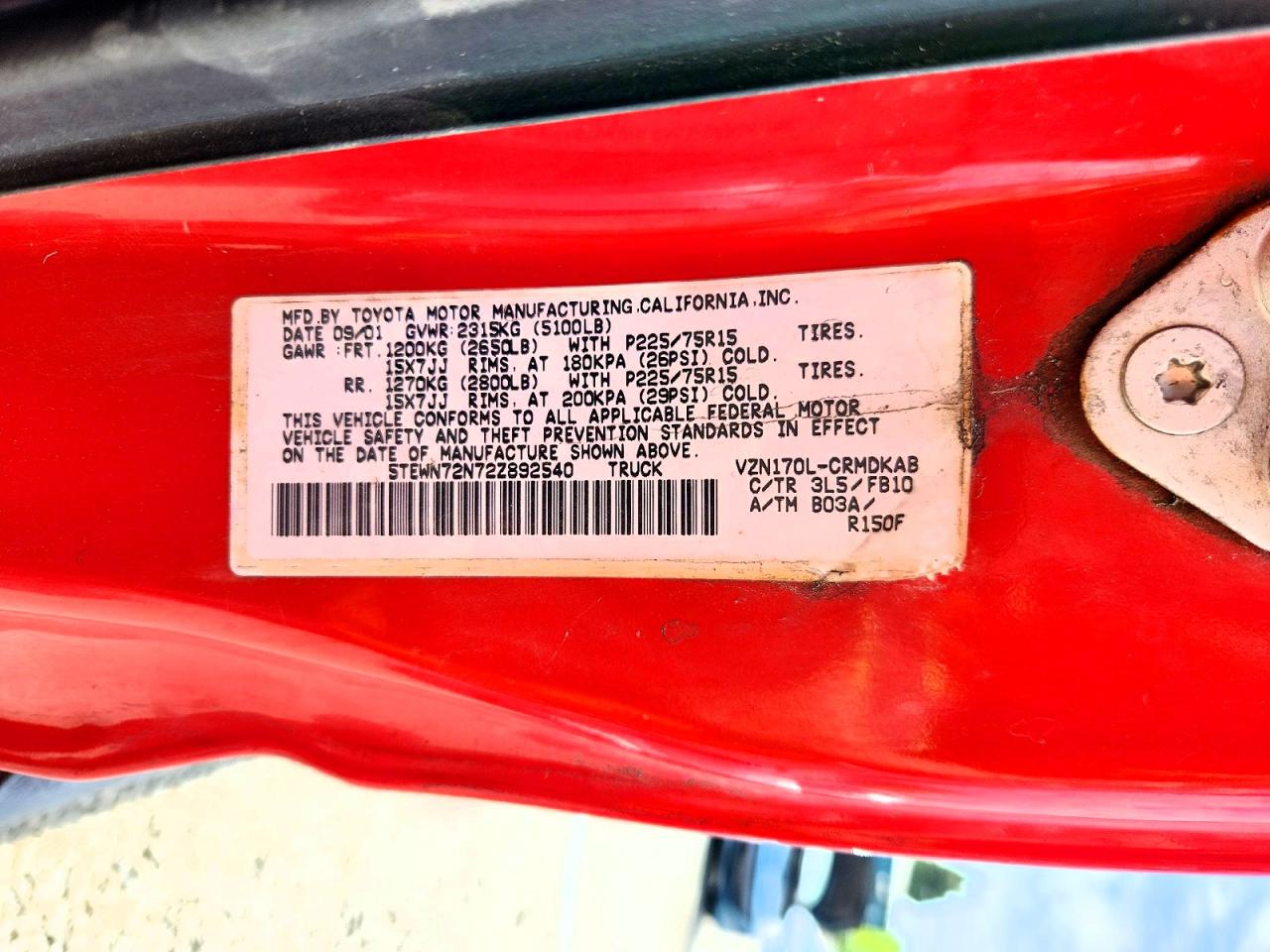 2002 TOYOTA TACOMA V6 photo 23