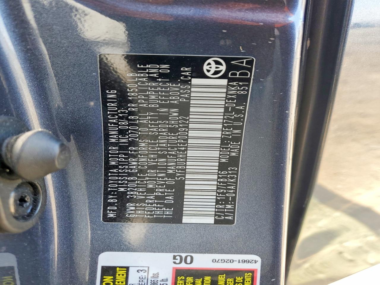2014 TOYOTA COROLLA LE PLUS photo 37