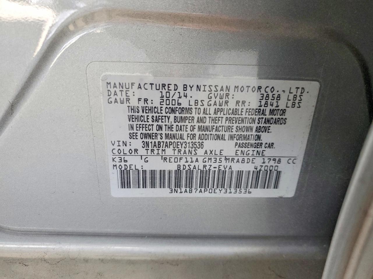 2014 NISSAN SENTRA SR photo 23
