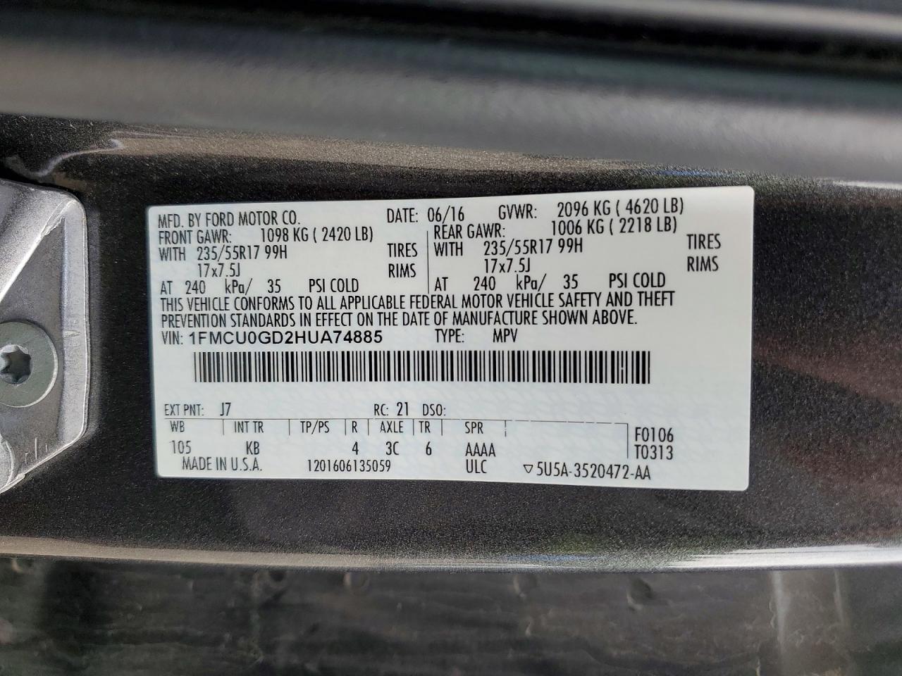 2017 FORD ESCAPE SE photo 23