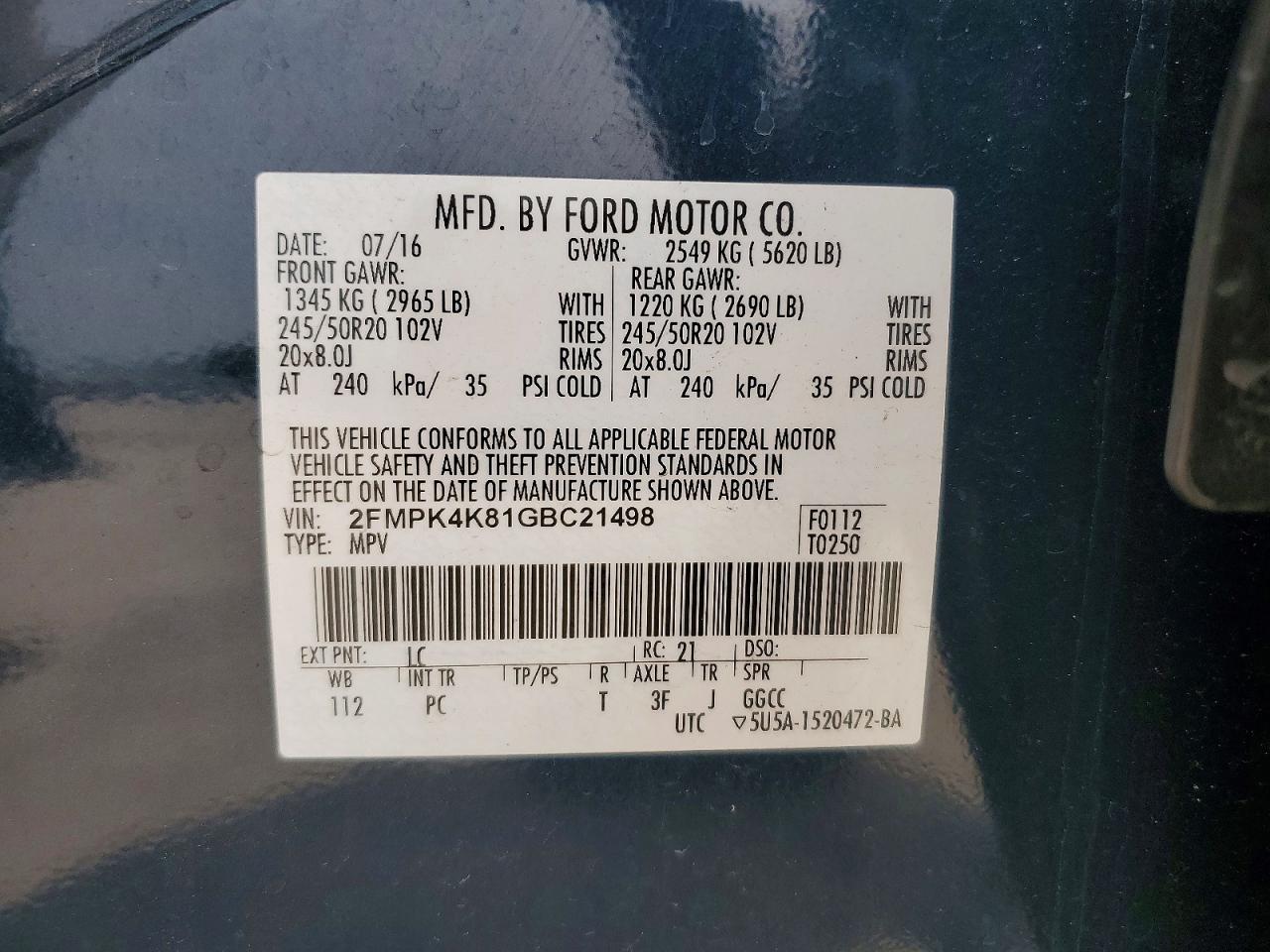 2016 FORD EDGE TITANIUM photo 25