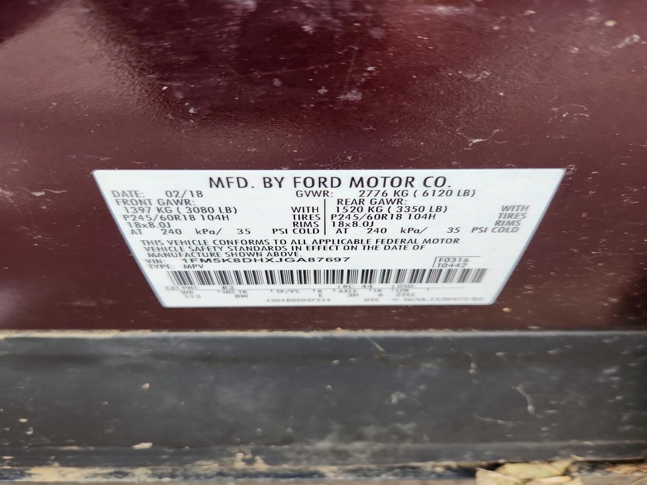 2018 FORD EXPLORER XLT photo 25