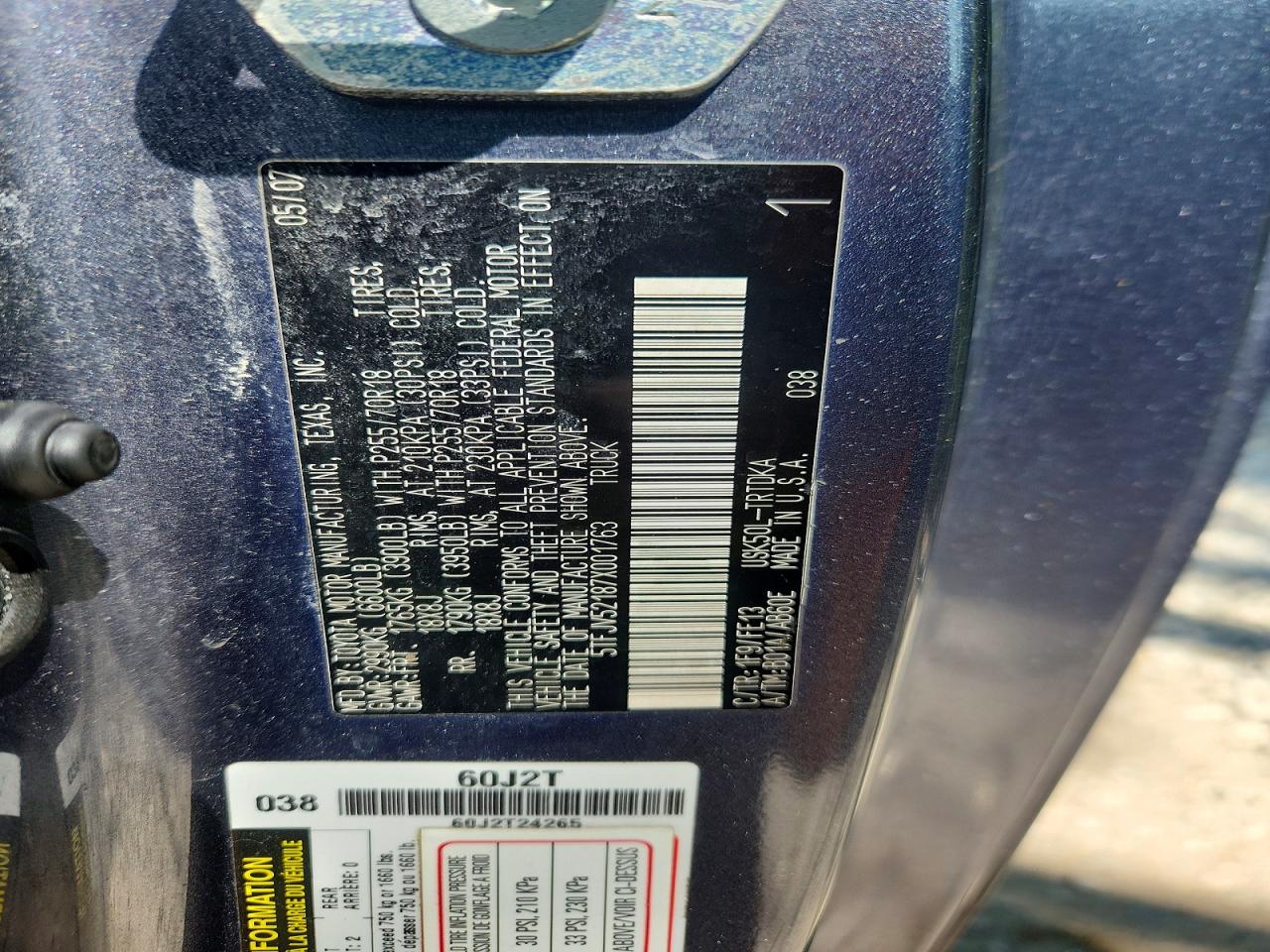 2007 TOYOTA TUNDRA BASE photo 23