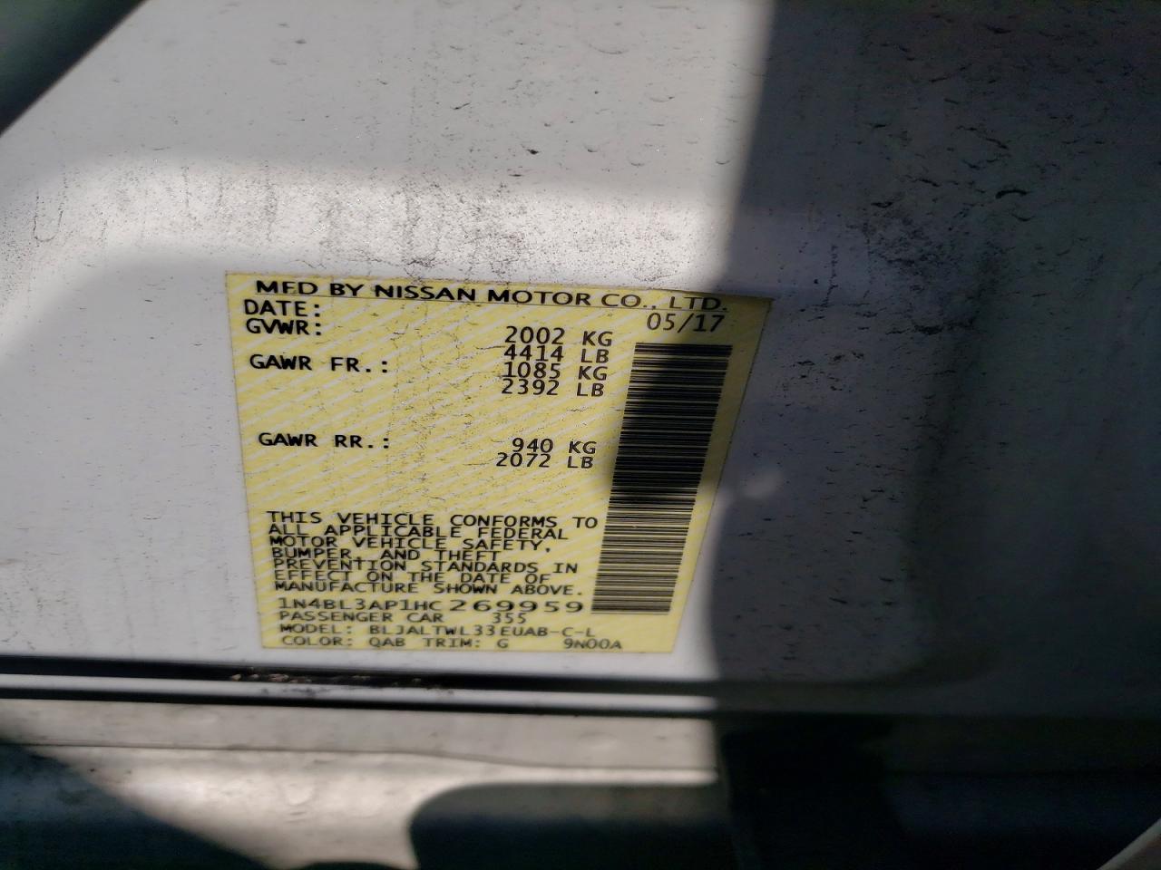 2017 NISSAN ALTIMA 3.5 SL photo 23