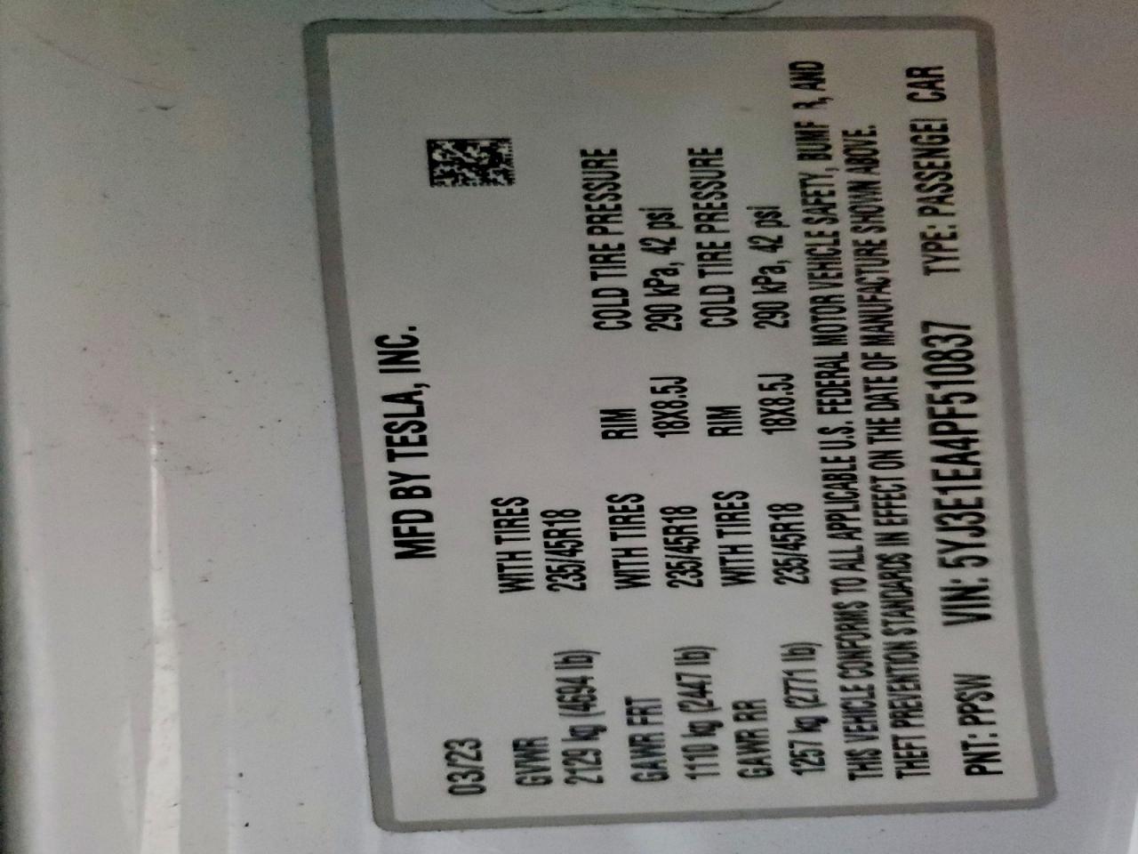 2023 TESLA MODEL 3 photo 12