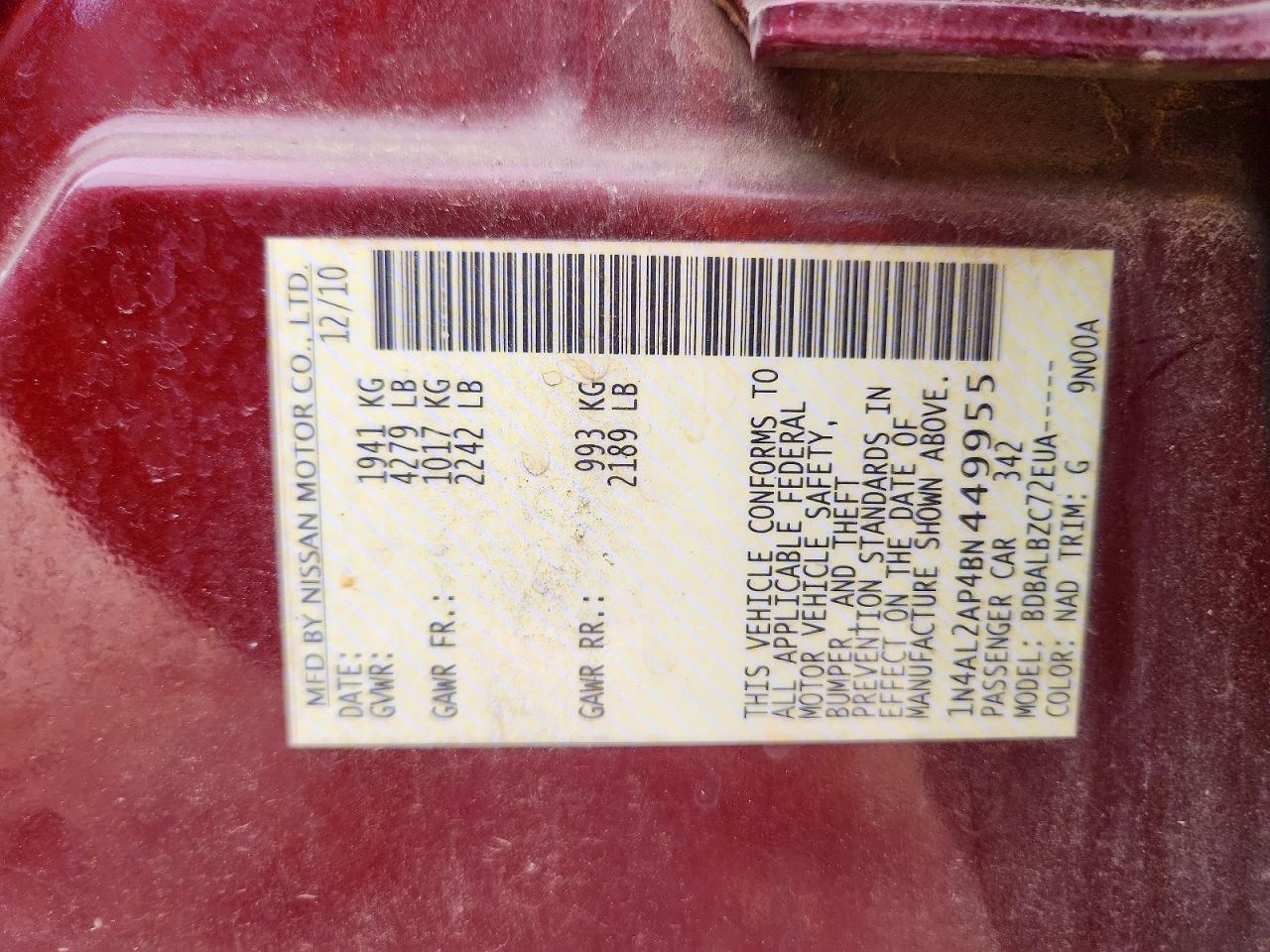 2011 NISSAN ALTIMA 2.5 photo 25