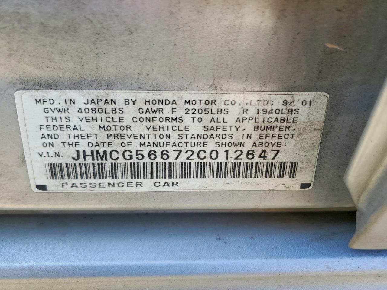 2002 HONDA ACCORD EX photo 25