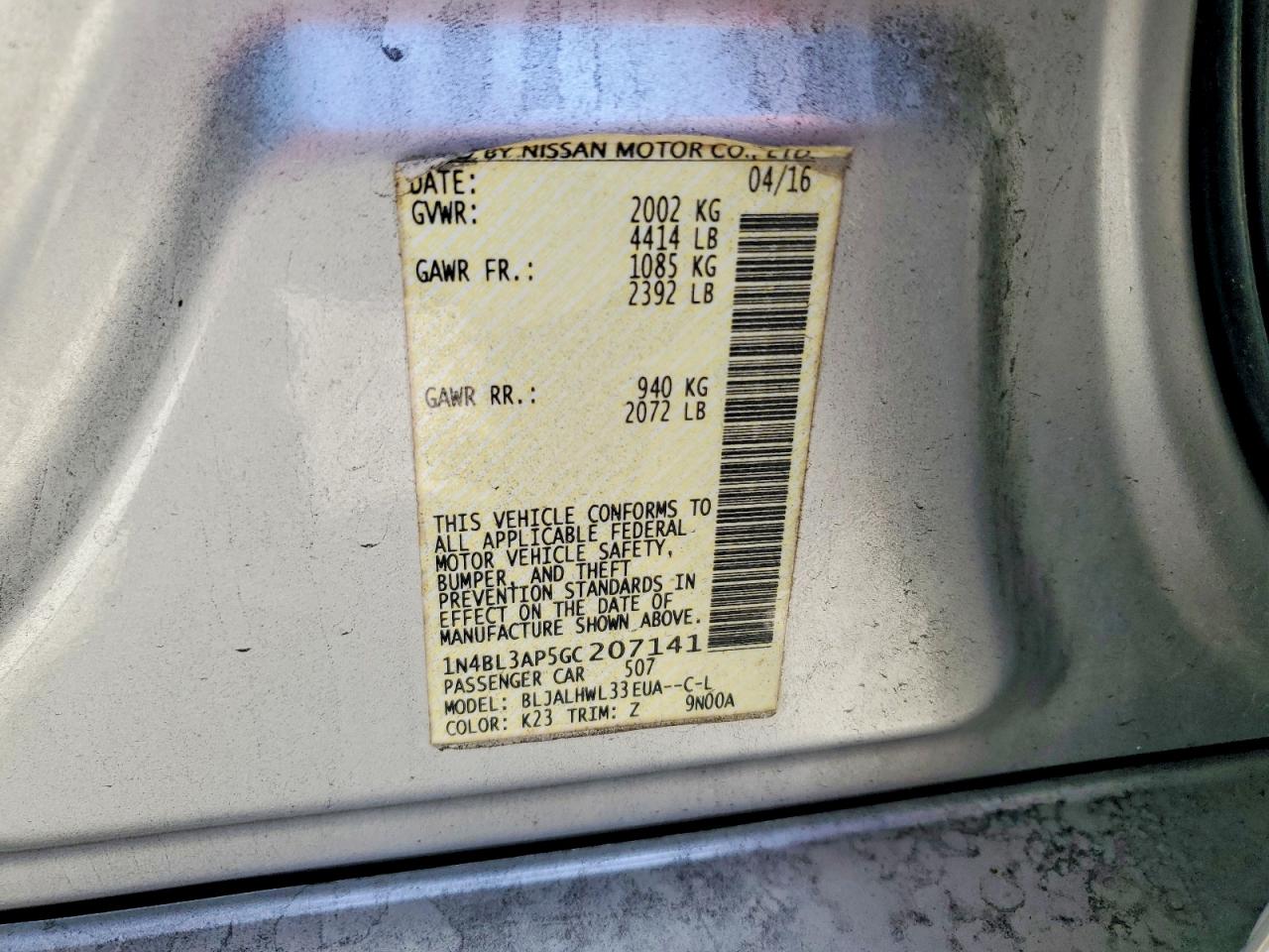 2016 NISSAN ALTIMA 3.5 SR photo 12