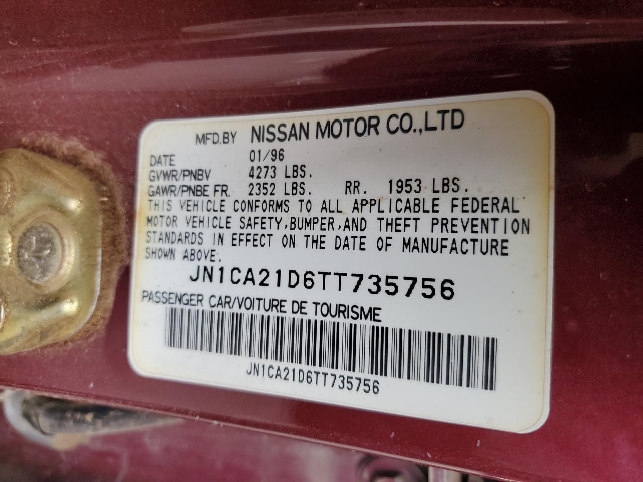 1996 NISSAN MAXIMA photo 12