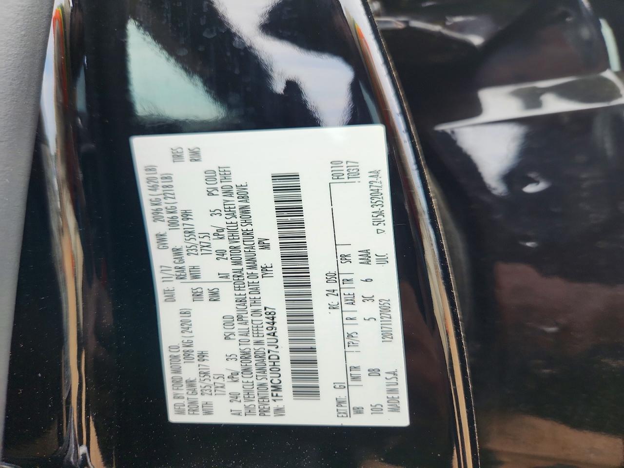 2018 FORD ESCAPE SEL photo 13