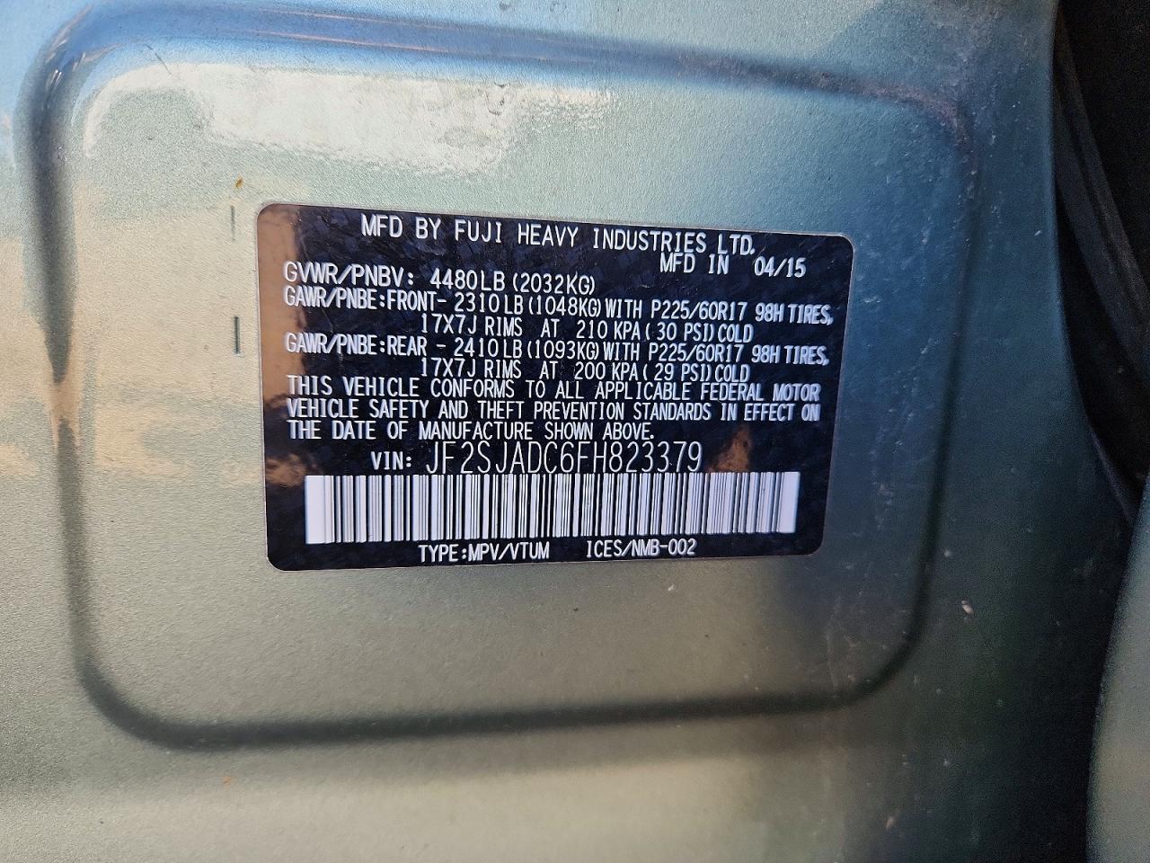 2015 SUBARU FORESTER 2.5I PREMIUM photo 37