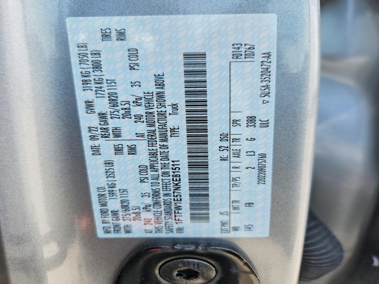 2022 FORD F150 SUPERCREW photo 25