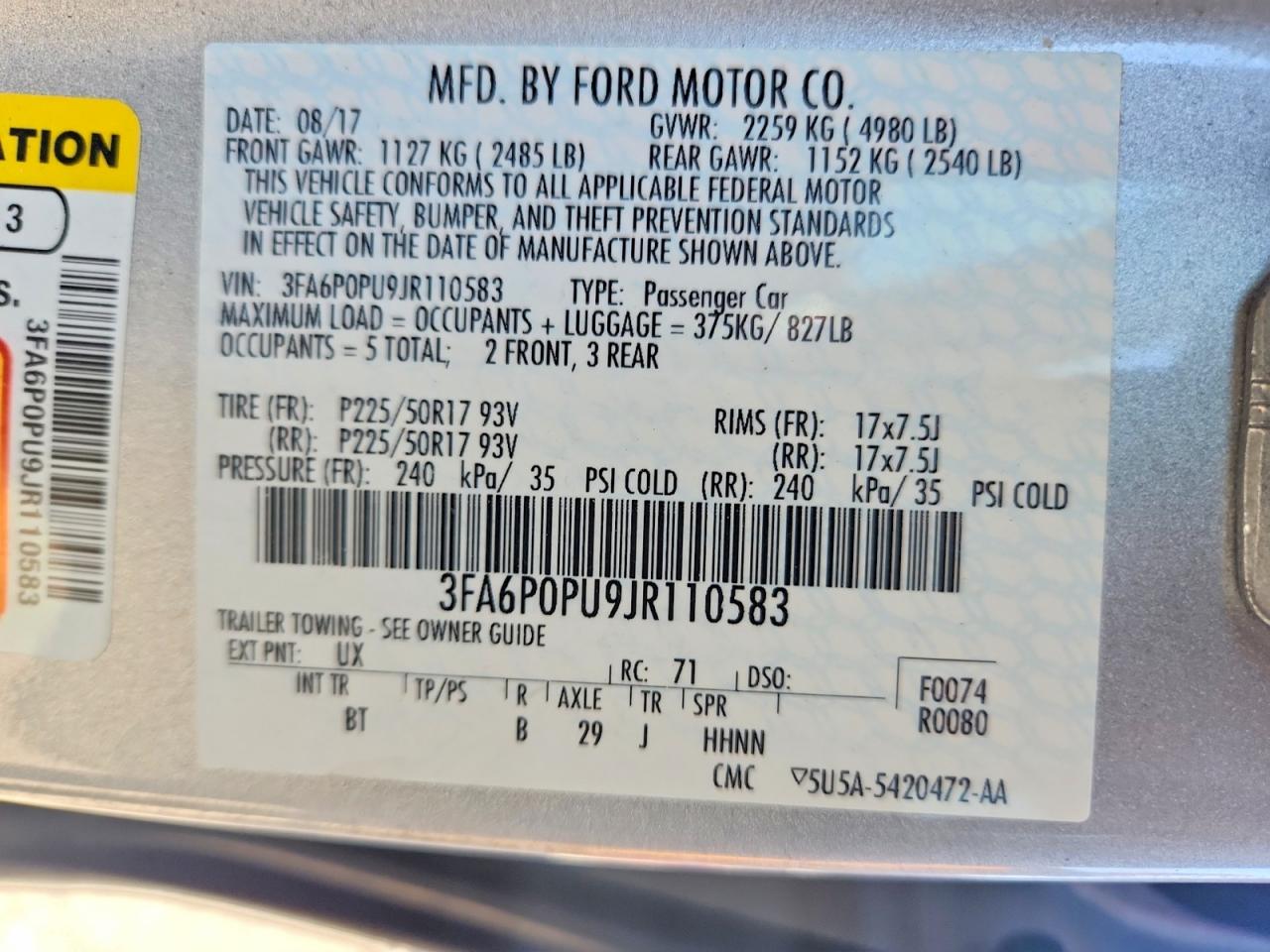 2018 FORD FUSION SE PHEV photo 34