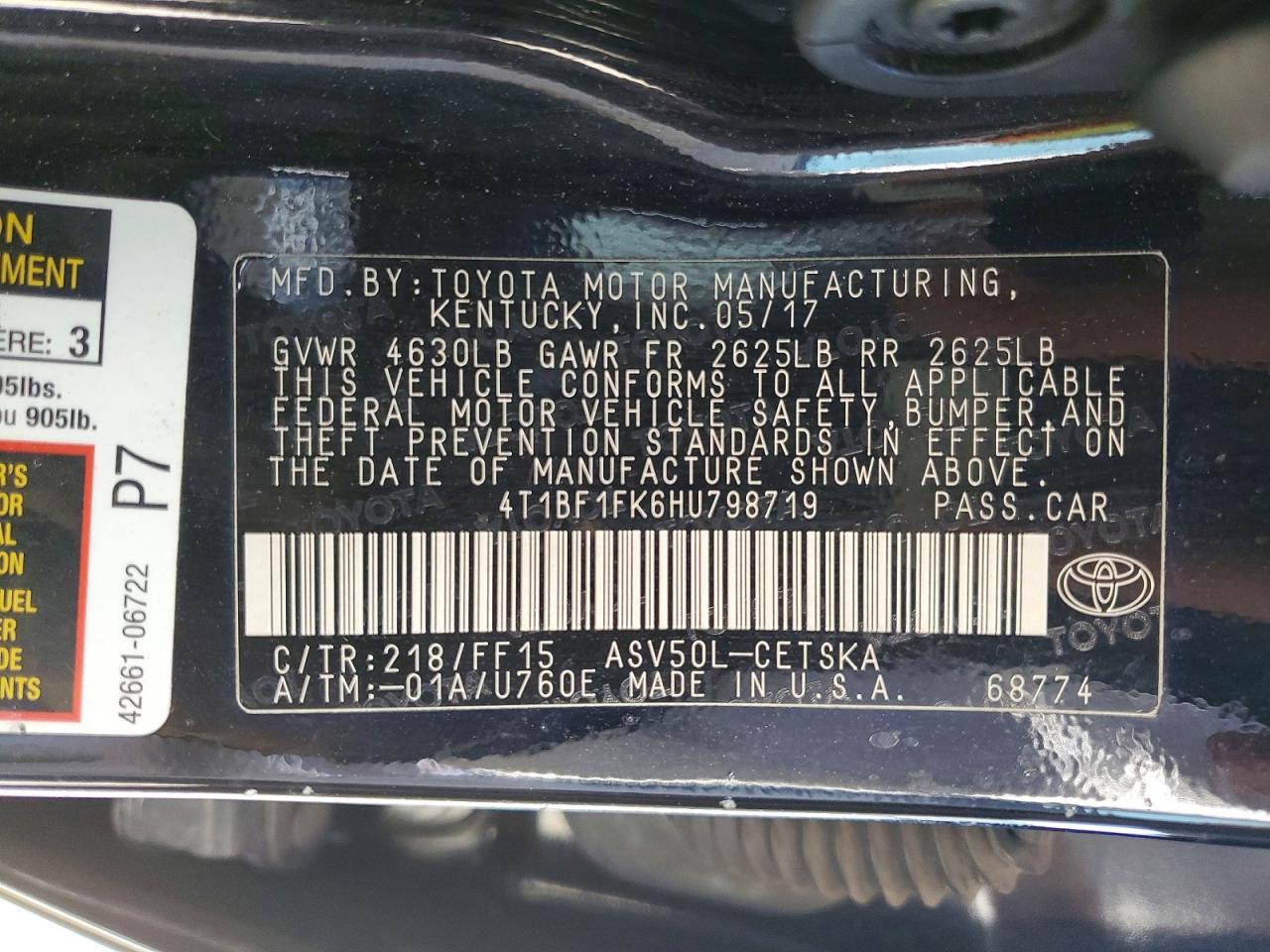 2017 TOYOTA CAMRY SE photo 23