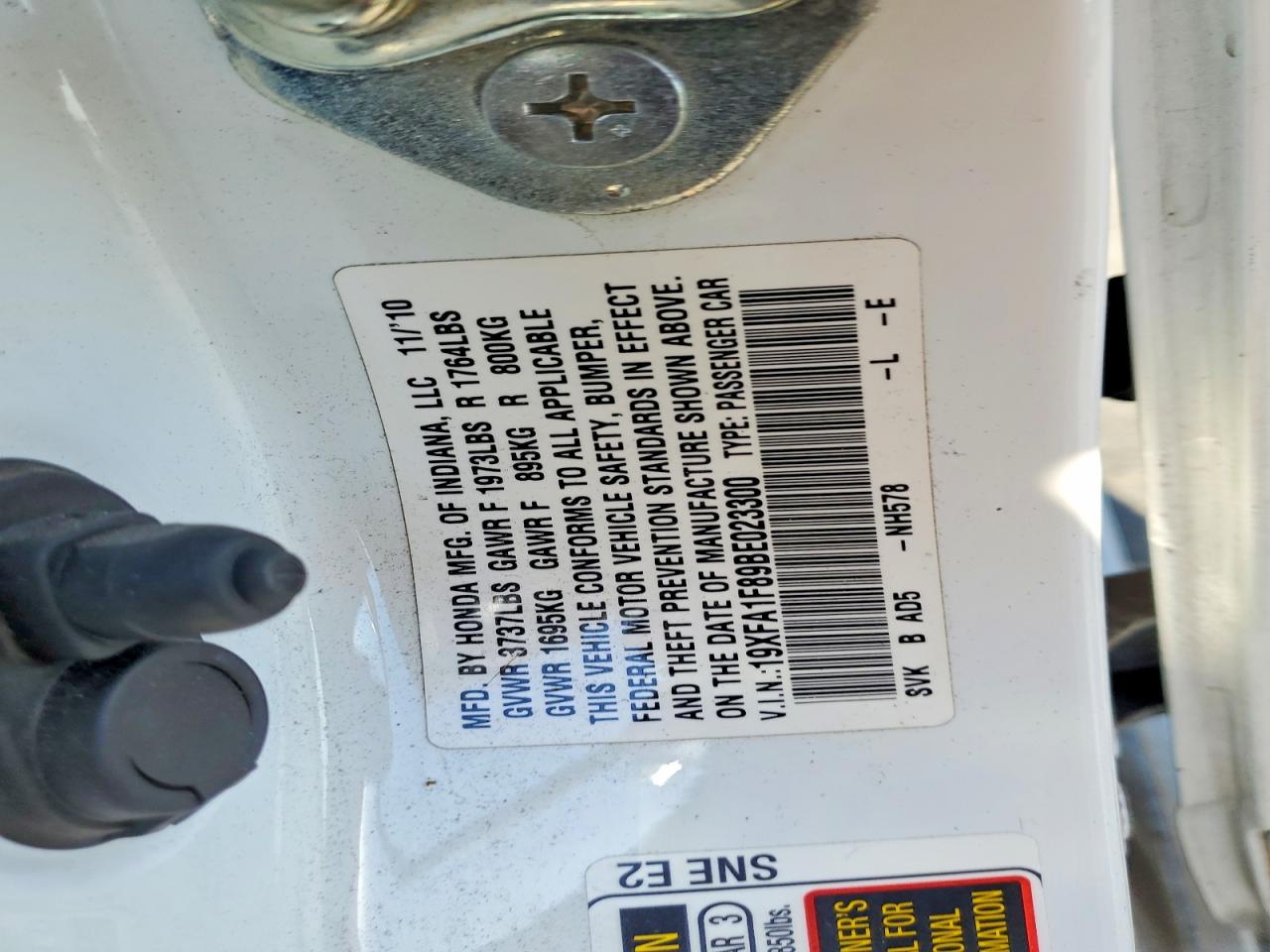 2011 HONDA CIVIC EX photo 23