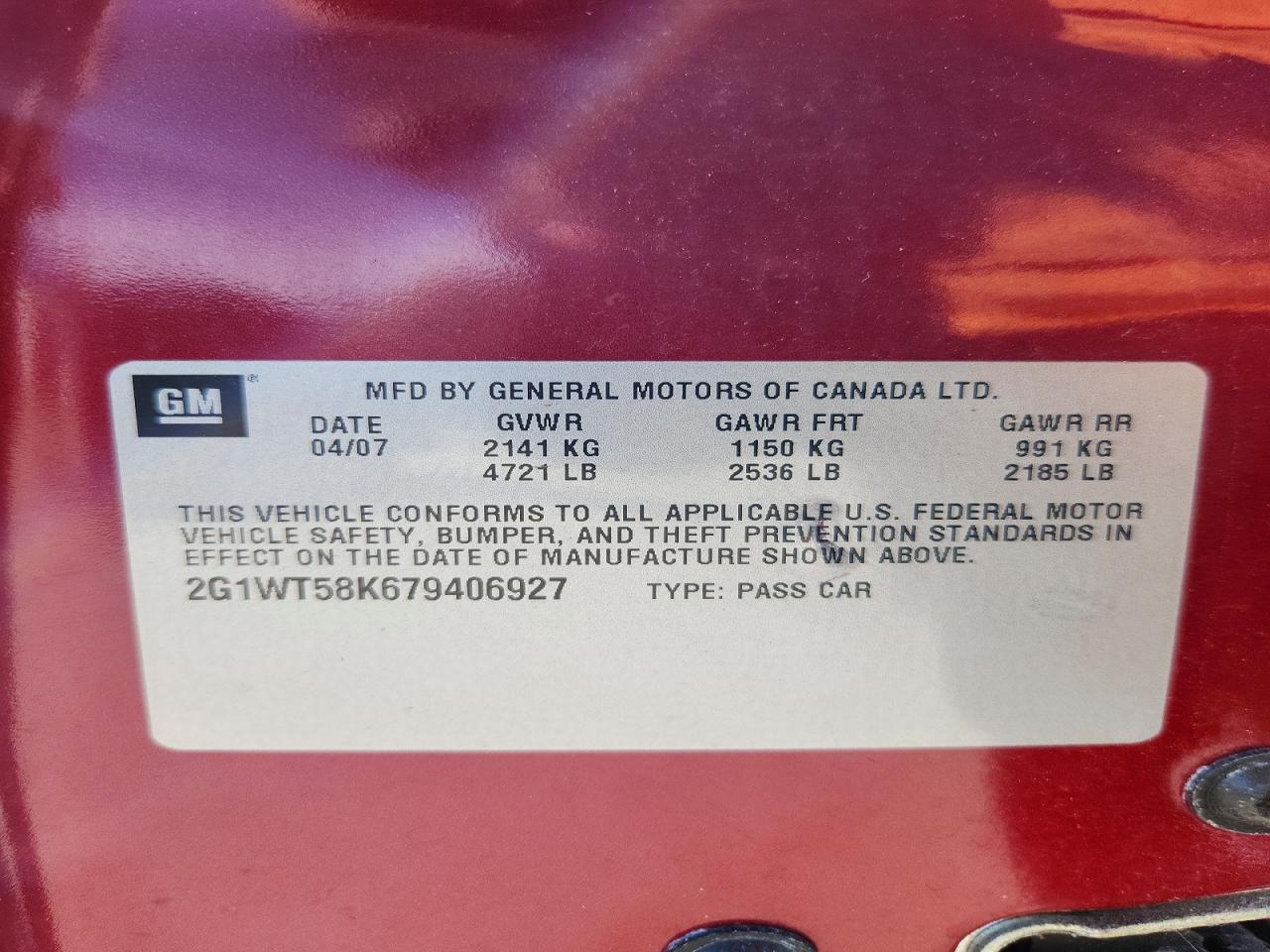 2007 CHEVROLET IMPALA LT photo 23