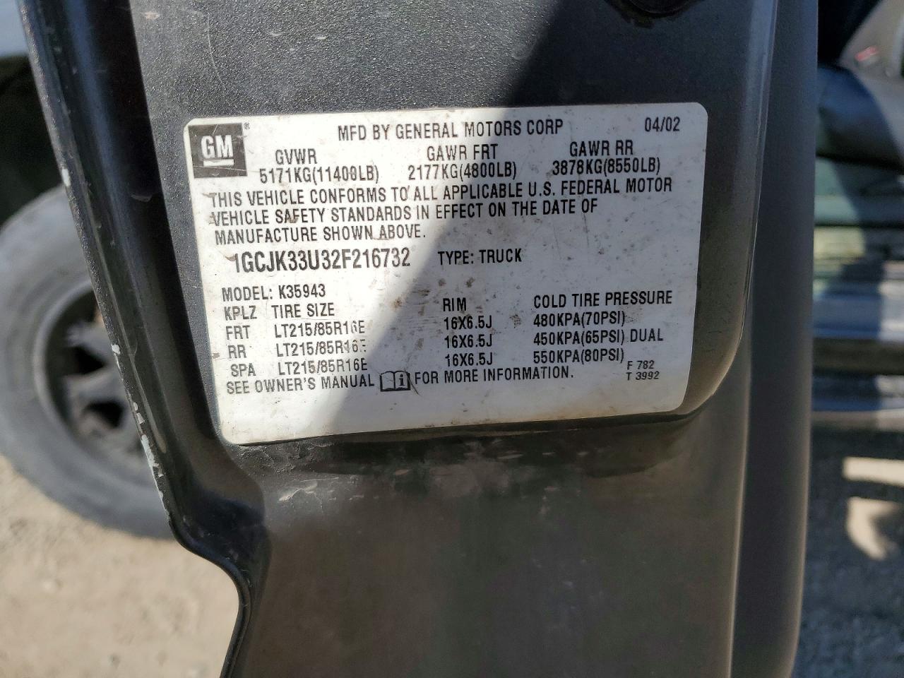 2002 CHEVROLET SILVERADO K3500 photo 23