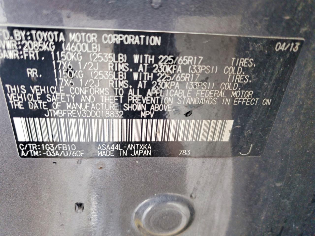 2013 TOYOTA RAV4 LE photo 37